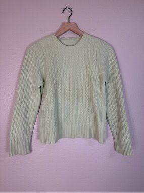 Bogner Cashmere Cable Knit Sweater size EU 40 US 10 Celery Green